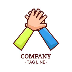 Hand Symbol Shared Vector Logo Design