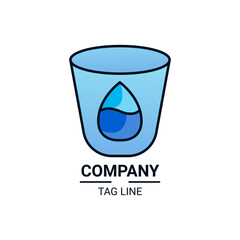 Water Fasting Logo Design With Glass Cup