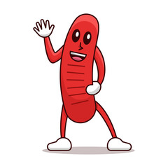 Sausage Logo Cartoon Design Waving Hand