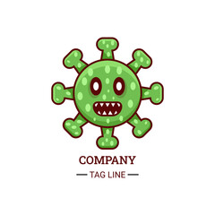 Bacteria Virus Logo Design Cartoon