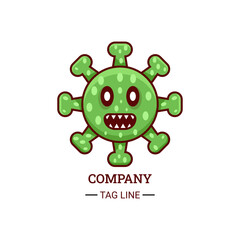 Bacteria Virus Logo Design Cartoon