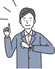 スマートウォッチをチェックするビジネスマン