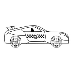 Fototapeta premium sport car vector with turbo fire design