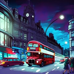 Obraz na płótnie Canvas Motion Speed Light in London City