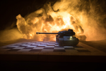 Chess board game concept of business ideas and competition and strategy ideas concep. Chess figures...