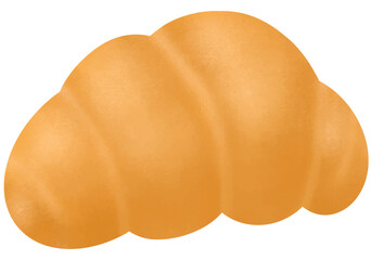 soft cream horn bread. fresh baked. sweet  and dessert element clip art. vector illustration.