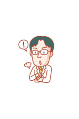 分かりづらい内容の解説ポイントに気がついた白衣を着た男性