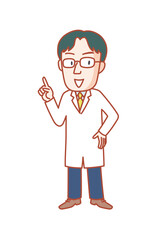 分かりにくいポイントを解りやすく解説してくれる白衣を着た男性