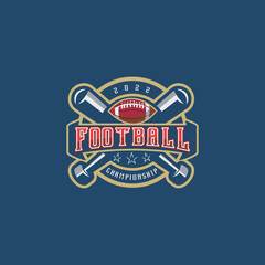 Premium american football rugby background logo design 