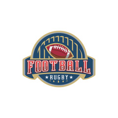 Premium american football rugby background logo design