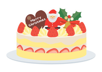 クリスマスケーキのイラスト_ホール
