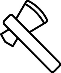 Simple axe icon on transparent background