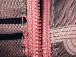 close up of a zipper