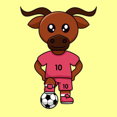 vector illustration of the animal character wearing a soccer jersey at the world cup