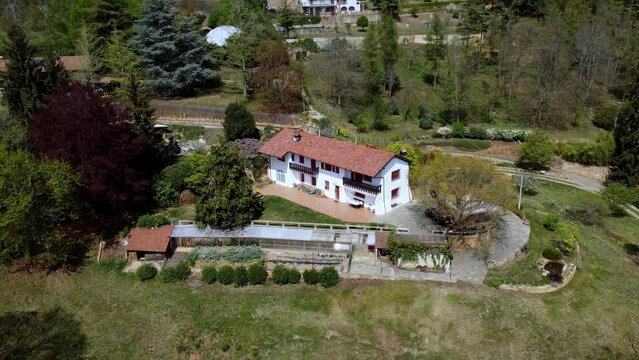 Orbit Shot Of Unique L'Uovo E La Faina Cottage Guest house, Busca (CN), Italy