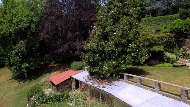 Drone Rising High From B And B L'uovo E La Faina Distinctive Resort , Busca (CN), Italy