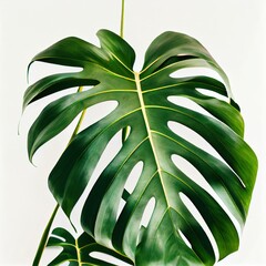 monstera deliciosa leaf isolated on white background © Generative Professor