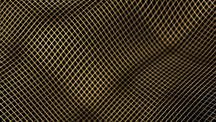 Fototapeta premium Gold mathematical geometric grid line wave under black-white background. Concept 3D CG of sports technology, strategic ideas and intellectual analysis of operations.