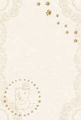 かわいい猫のレトロ風メッセージカード