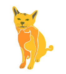 Funny cat sitting vector illustration