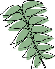 simplicity floral freehand drawing flat design.