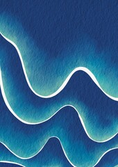 Abstract blue wave background illustration for decoration on summer holiday, coastal and aquatic concept. 