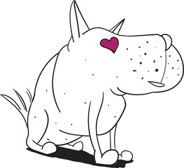 Dog with eye in heart form