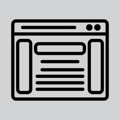 Sidebar icon in line style about browser, use for website mobile app presentation