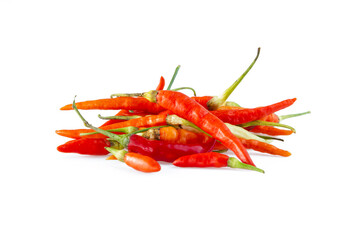 Red chili pepper isolated on white background.