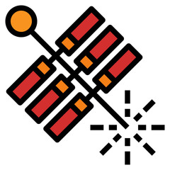 firecrackers filled outline icon