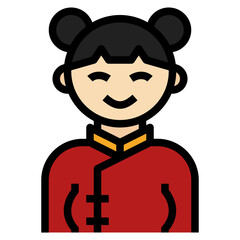 girl filled outline icon
