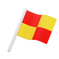 Football offside flag 3d illustration