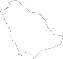 doodle freehand drawing of saudi arabia map.