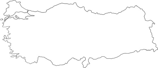 doodle freehand drawing of turkey map.