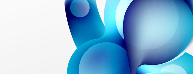 Fluid abstract background. Liquid color gradients composition. Round shapes and circle flowing design for wallpaper, banner, background or landing