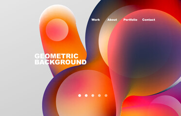 Abstract liquid background for your landing page design. Web page for website or mobile app wallpaper