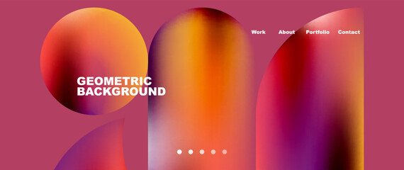 Colorful metallic geometric shapes minimal abstract background