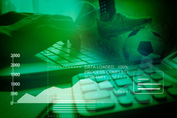 business in football club and soccer team manager, online sport betting concept 