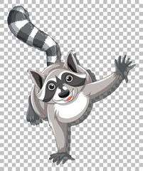 Obraz premium Raccoon dancing cartoon character