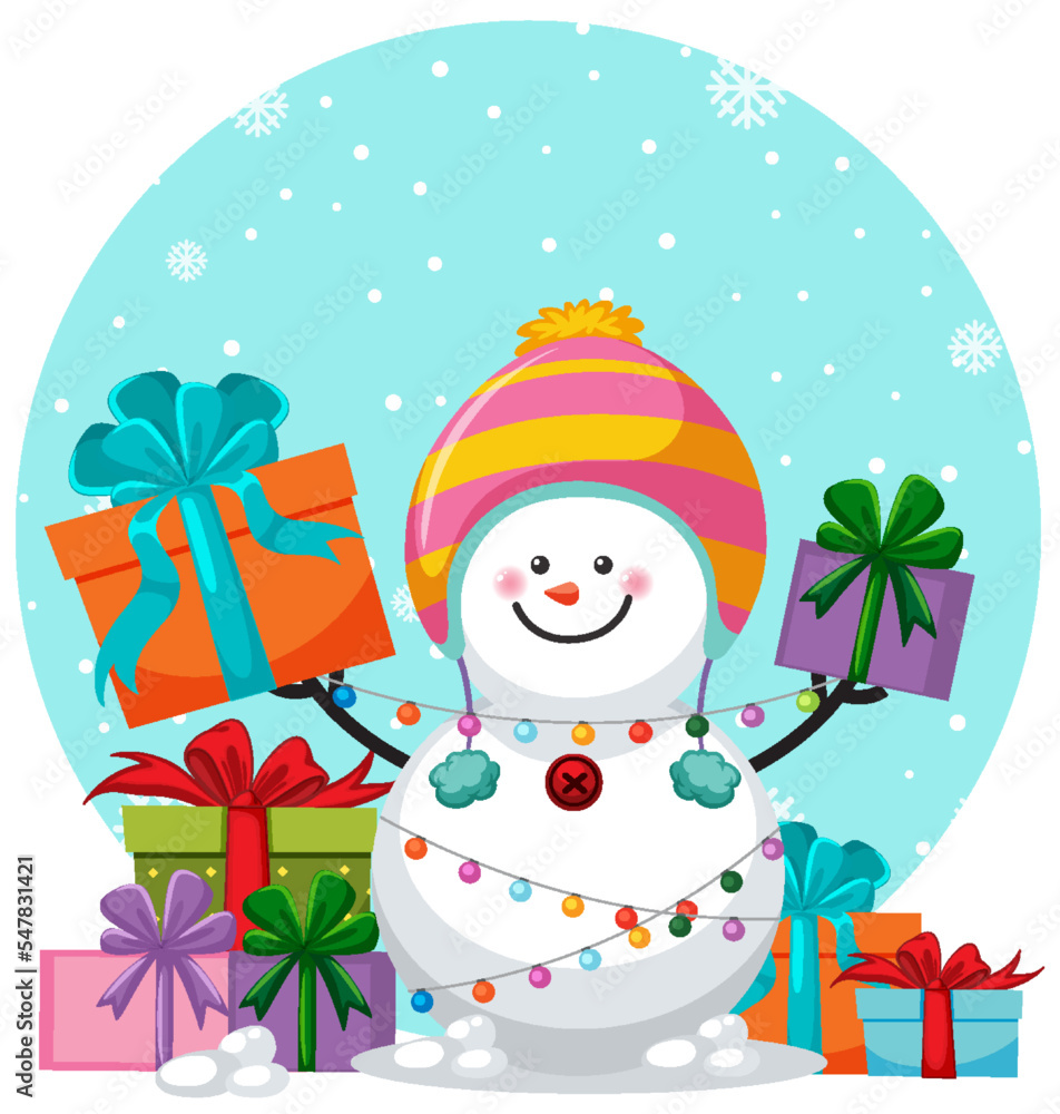 Poster snowman in christmas theme