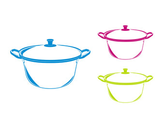 illustration of a pot / stock pot with a lid
