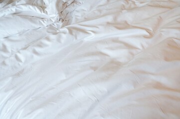 white blanket on bed, textured of fabric