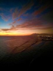 Honolulu Hawaii horizon at sunset