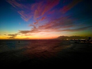 Honolulu Hawaii horizon at sunset