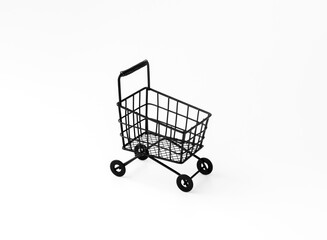 Black Friday, sale offer, shopping online business and e-commerce concepts. Black shopping trolley...