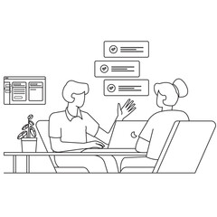 Project Plan Kids Coding Outline 2D Illustration