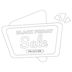 Black Friday Logo Outline 2D Illustration