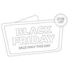 Black Friday Sale Banner Outline 2D Illustration