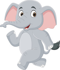 Cartoon illustration of an elephant running