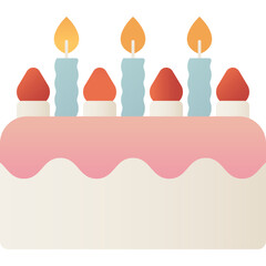 Birthday cake isolated on white background, illustration, icon, element